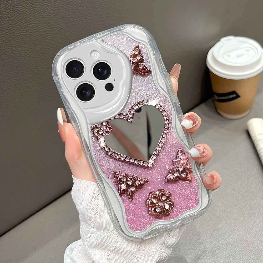 Case Hp Untuk iPhone 16 Pro Kesing Phone Mirror Indah Casing Ponsel Cermin KupuKupu Softcase Soft Silikon Sofcase Cassing Hardcase Cesing Kasing Chasing 5249 Tahan Jatuh