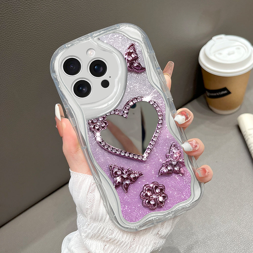 Case Hp Untuk iPhone 16 Pro Kesing Phone Mirror Indah Casing Ponsel Cermin KupuKupu Softcase Soft Silikon Sofcase Cassing Hardcase Cesing Kasing Chasing 5249 Tahan Jatuh